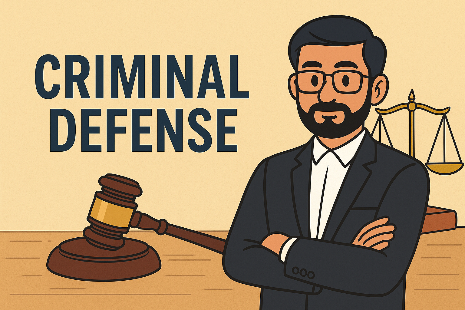 criminal defense attorney illustration