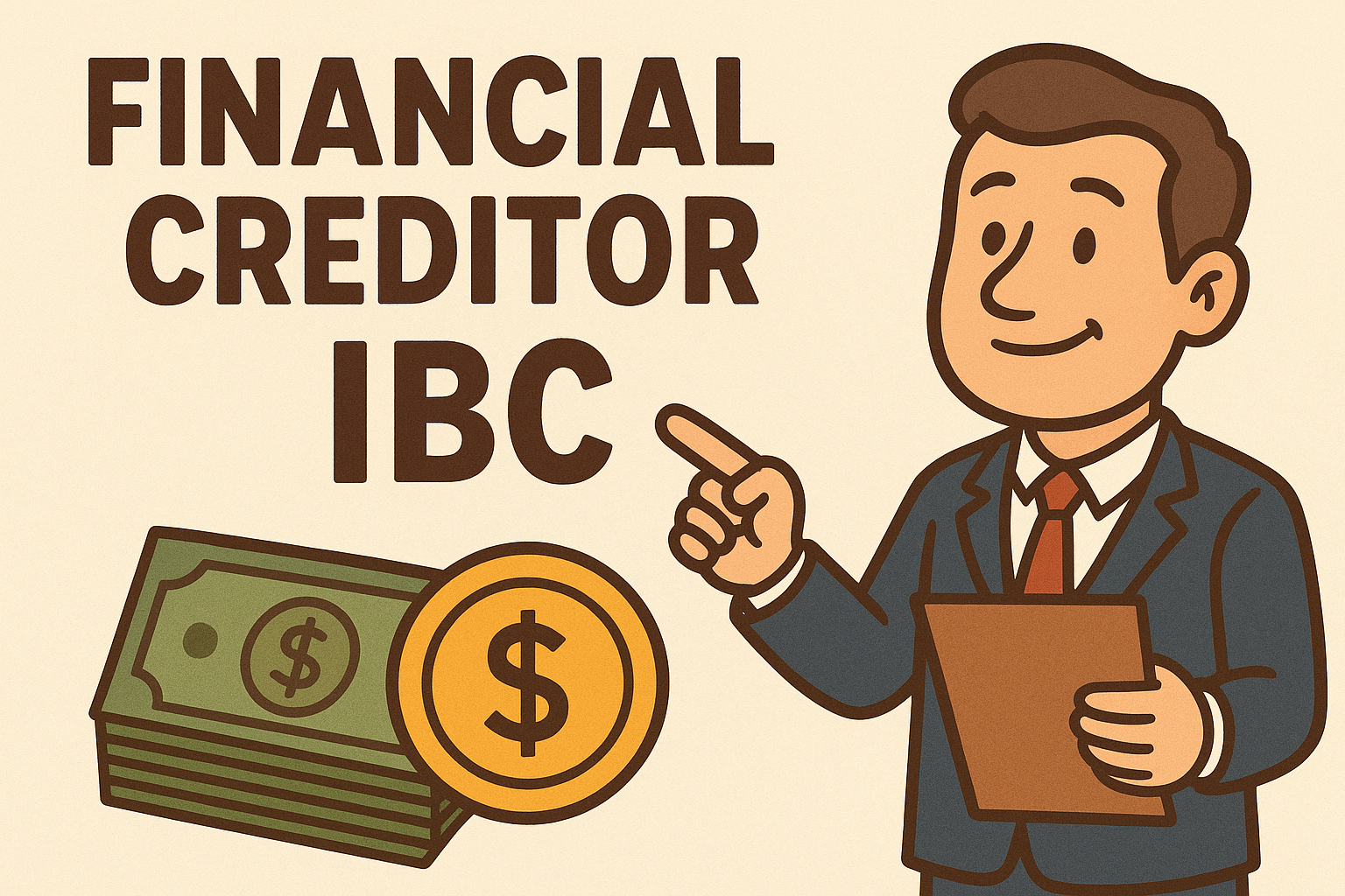 financial creditor and legal symbols